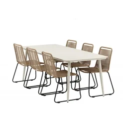 Lina Loungesæt - Havemøbelsæt - Beige,Brun