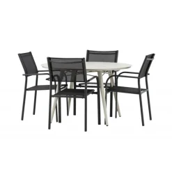 Lina Rund Loungesæt - Havemøbelsæt - Beige,Sort