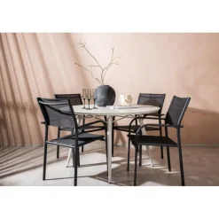 Lina Rund Loungesæt - Havemøbelsæt - Beige,Sort