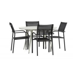 Lina Rund Loungesæt - Havemøbelsæt - Beige,Sort