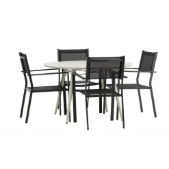 Lina Rund Loungesæt - Havemøbelsæt - Beige,Sort