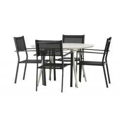 Lina Rund Loungesæt - Havemøbelsæt - Beige,Sort