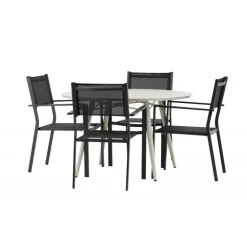 Lina Rund Loungesæt - Havemøbelsæt - Beige,Sort