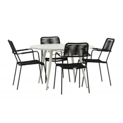 Lina Rund Loungesæt - Havemøbelsæt - Beige,Sort