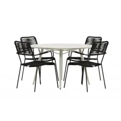 Lina Rund Loungesæt - Havemøbelsæt - Beige,Sort