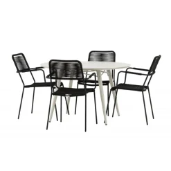 Lina Rund Loungesæt - Havemøbelsæt - Beige,Sort