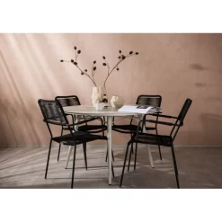 Lina Rund Loungesæt - Havemøbelsæt - Beige,Sort