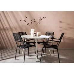 Lina Rund Loungesæt - Havemøbelsæt - Beige,Sort