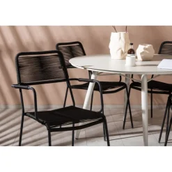 Lina Rund Loungesæt - Havemøbelsæt - Beige,Sort