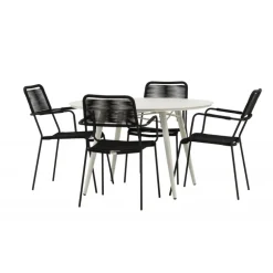 Lina Rund Loungesæt - Havemøbelsæt - Beige,Sort