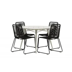 Lina Rund Loungesæt - Havemøbelsæt - Beige,Sort