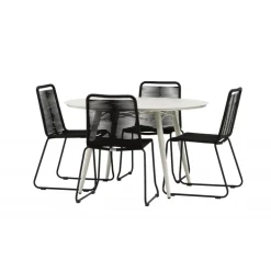 Lina Rund Loungesæt - Havemøbelsæt - Beige,Sort