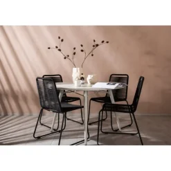 Lina Rund Loungesæt - Havemøbelsæt - Beige,Sort