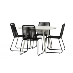 Lina Rund Loungesæt - Havemøbelsæt - Beige,Sort