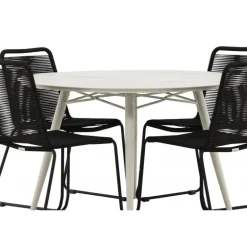 Lina Rund Loungesæt - Havemøbelsæt - Beige,Sort