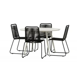 Lina Rund Loungesæt - Havemøbelsæt - Beige,Sort