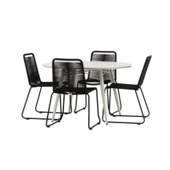 Lina Rund Loungesæt - Havemøbelsæt - Beige,Sort