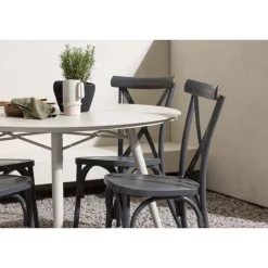 Lina Rundt Loungesæt - Havemøbelsæt - Beige,Mørkegrå