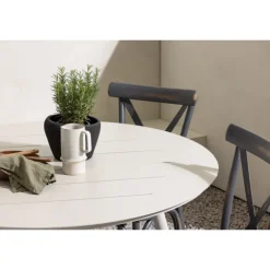 Lina Rundt Loungesæt - Havemøbelsæt - Beige,Mørkegrå