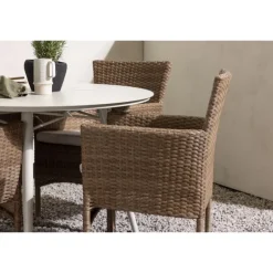 Lina Rundt Loungesæt - Havemøbelsæt - Beige,Natur