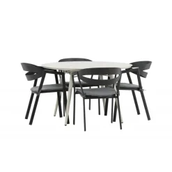 Lina Rundt Loungesæt - Havemøbelsæt - Beige,Sort