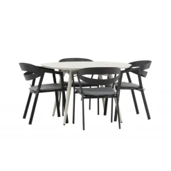 Lina Rundt Loungesæt - Havemøbelsæt - Beige,Sort