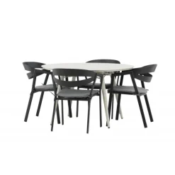 Lina Rundt Loungesæt - Havemøbelsæt - Beige,Sort