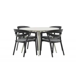 Lina Rundt Loungesæt - Havemøbelsæt - Beige,Sort