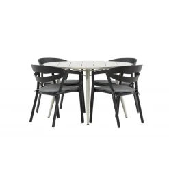 Lina Rundt Loungesæt - Havemøbelsæt - Beige,Sort