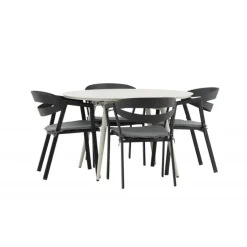 Lina Rundt Loungesæt - Havemøbelsæt - Beige,Sort