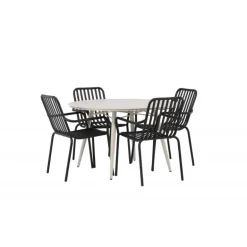 Lina Rundt Loungesæt - Havemøbelsæt - Beige,Sort