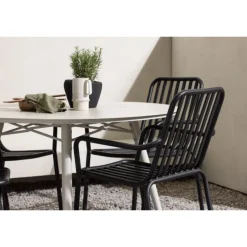 Lina Rundt Loungesæt - Havemøbelsæt - Beige,Sort