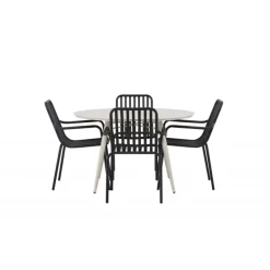 Lina Rundt Loungesæt - Havemøbelsæt - Beige,Sort