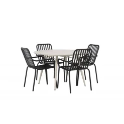 Lina Rundt Loungesæt - Havemøbelsæt - Beige,Sort