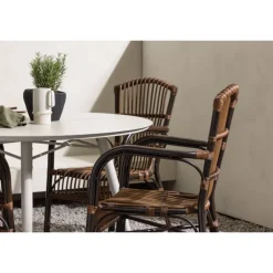 Lina Rundt Loungesæt - Havemøbelsæt - Beige,Brun