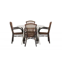 Lina Rundt Loungesæt - Havemøbelsæt - Beige,Brun