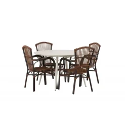 Lina Rundt Loungesæt - Havemøbelsæt - Beige,Brun