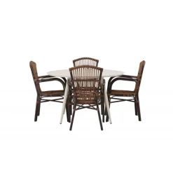 Lina Rundt Loungesæt - Havemøbelsæt - Beige,Brun