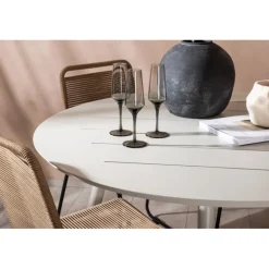 Lina Rundt Spisebordssæt - Beige,Brun