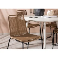 Lina Rundt Spisebordssæt - Beige,Brun
