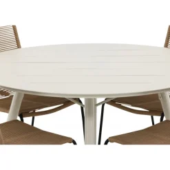 Lina Rundt Spisebordssæt - Beige,Brun