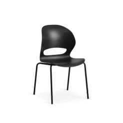 Linea Sort Spisebordsstol med sort Frame stel