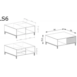LINKaSTYLE sofabord LS6 cashmere