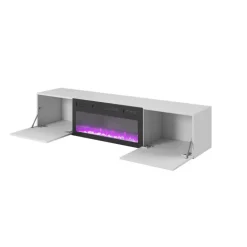 LIVO RTV 180 TV bord med pejs, Hvid