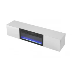 LIVO RTV 180 TV bord med pejs, Hvid