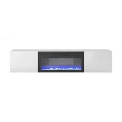 LIVO RTV 180 TV bord med pejs, Hvid