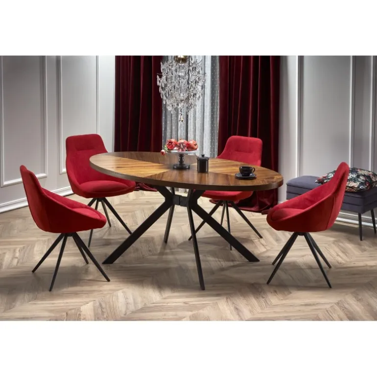 LOCARNO bord, - Valnød / Sort