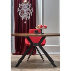 LOCARNO bord, - Valnød / Sort