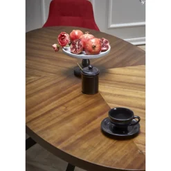 LOCARNO bord, - Valnød / Sort