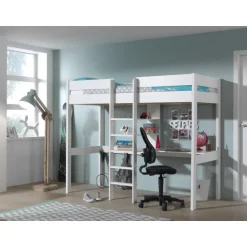 Loftseng 90 x 200 cm – Pino, hvid